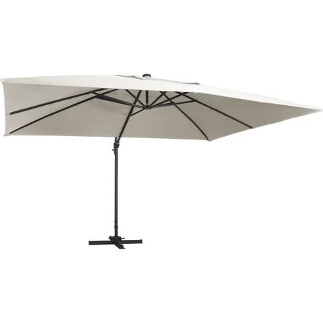 Parasol de jardin déporté avec éclairage LED et mât en aluminium (1/5)