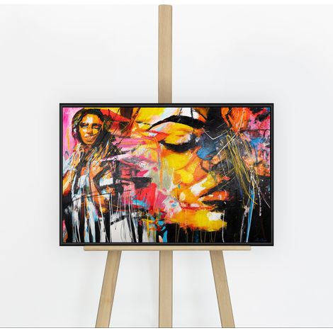 Gemälde Symphonie der Farben Rahmen Schwarz 60x40 cm (1/5)