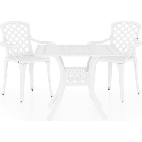 Maison Exclusive - Set da Bistrot 3 pz in Alluminio Pressofuso Bianco