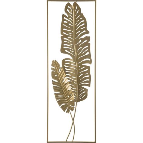 Wandobjekt Blatt PALLADIUM Metall 90 cm Gold