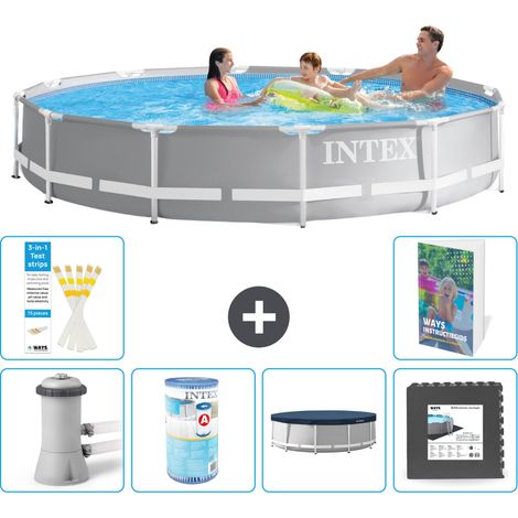 Prism Frame Pool Rund - 366x76 cm - 7-teilig S215
