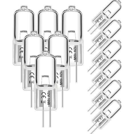 12er Pack G4 Halogenglühbirne 10W 12V 2700K 2 Pin klare Kapsellampen für Dunstabzugshauben Küchen Wohnzimmer Schlafzimmer
