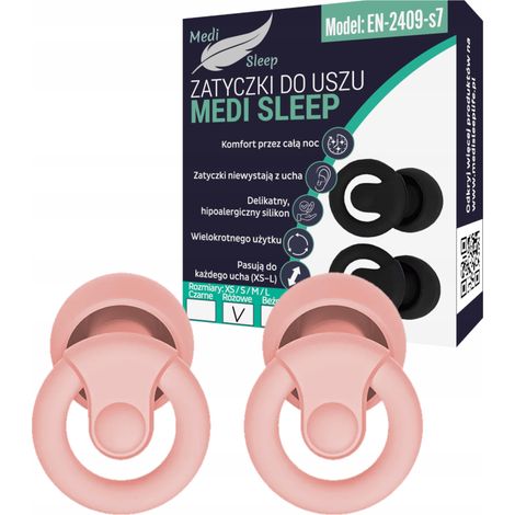 Medi Sleep Ohrstöpsel, Größe XS / S / M / L, rosa
