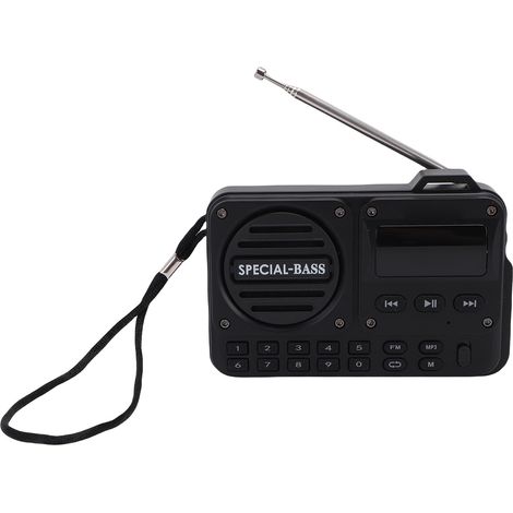 Notfallradio mit Bluetooth 5.4, USB-Anschluss, tragbar, FM-Radio für drinnen und draußen, Reisen, Camping, Schwarz (1/5)