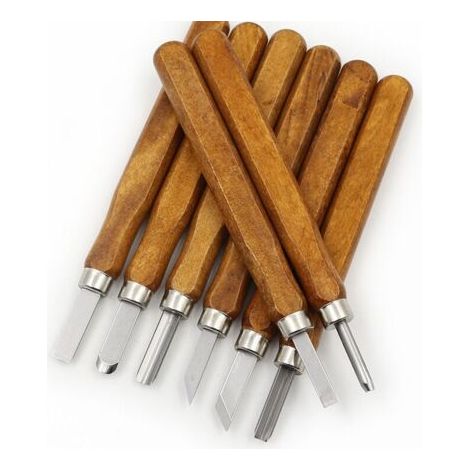 12Pcs Kit d'outils de sculpture sur bois - Ciseaux de sculpture professionnels Poignée de couteau Sculpture Sculptures Expert Carpenter Débutants avec Pierre d'Affutage