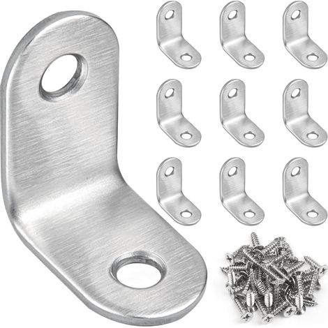 10 Winkelverbinder, 30 x 30 mm Edelstahl-Winkelverbinder, 90-Grad-L-förmige Möbelwinkel (1/5)