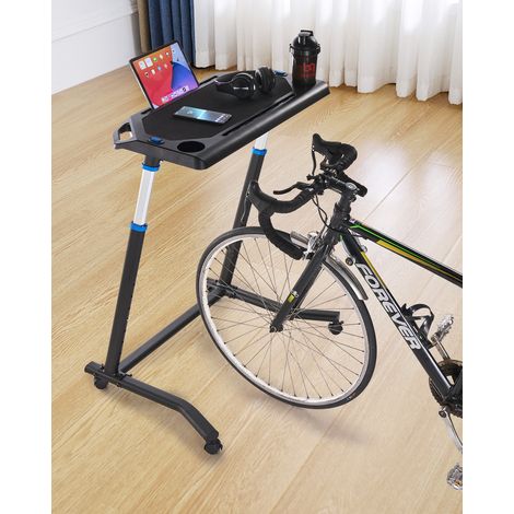 VEVOR Scrivania da Ciclismo Pieghevole Multifunzionale per Bicicletta per Allenamento Tapis Roulant con Ruote Bloccabili, Tavolo Fitness Antiscivolo per Ciclismo con Manubrio per Esercizio da Casa