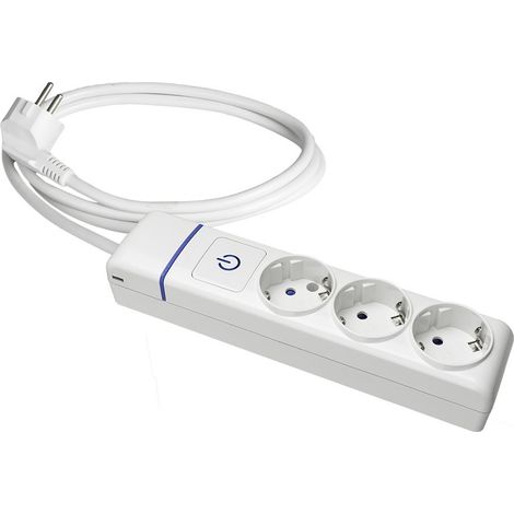 3-fach Steckdosenleiste t/tl mit beleuchtetem Schalter. 1,5m Kabel 8013pil solera