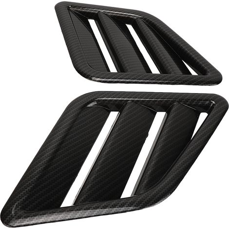 Lot de 2 grilles d'aération de capot moteur en ABS, style fibre de carbone, pour Ford. (1/5)