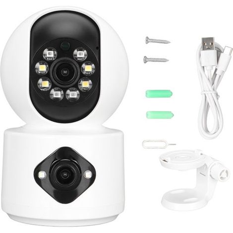 Caméra de surveillance WiFi AP double objectif HD 4MP avec support pour la maison, le magasin, l'entrepôt et le bureau (1/5)