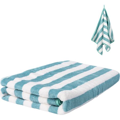 Toalla de playa de microfibra para adultos – suave y ultra absorbente, 140 x 70 cm – gris/marrón/azul – lavable a máquina (1/5)