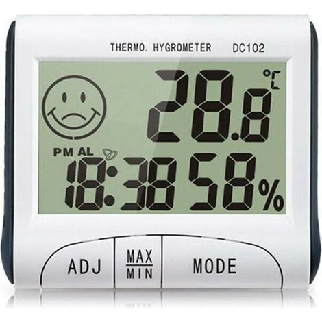 Termómetro-higrómetro digital de interior Minitype con reloj DC102 y pantalla LCD (1/5)