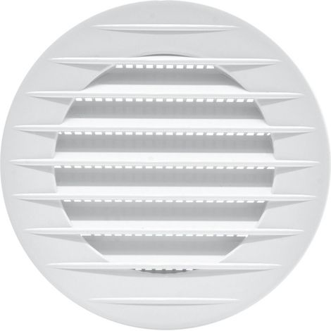 5 Griglie di aerazione rotonde incassate, ABS, con zanzariera ø70mm bianco