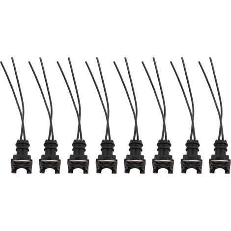 Connecteur d'injecteur carburant EV1-8, 8 pièces, compatible Bosch, fixation par clip et bouchons de câblage inclus