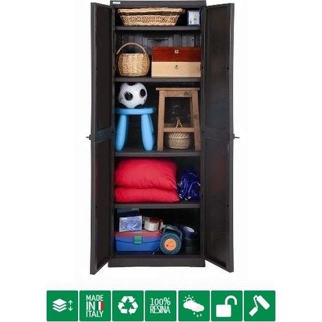 Armadio/Mobile/Mobiletto in resina versione tuttopiani Polyrattan-line wenge - 6221-26 (1/2)