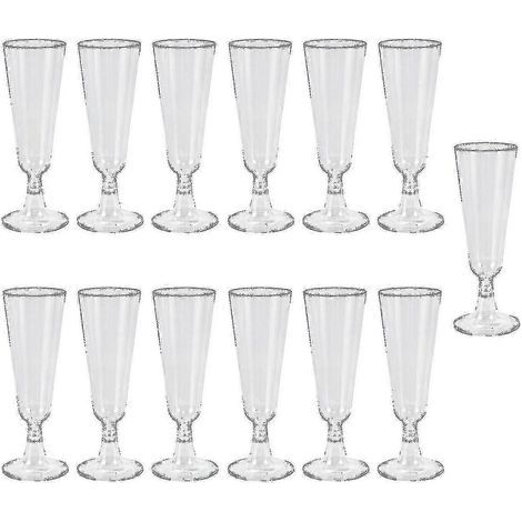 60 verres à champagne jetables de 150 ml en plastique rigide. verres à vin rouge de type gobelet. pour fêtes et festivals. (1/5)