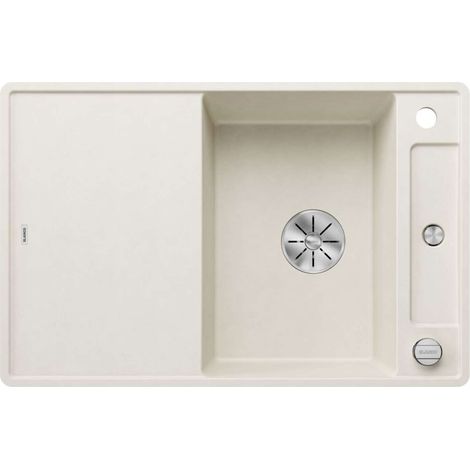 BLANCO Einbauspüle AXIA III 45 S-F Silgranit mit Holzschneidbrett, flächenbündig einbaubar, InFino, Softweiß (1/3)