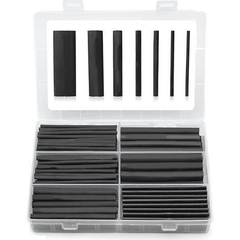 Kit de Gaines Thermorétractables de Qualité Marine 180 Pièces Gaine Thermorétractable Industrielle Noire (1/5)