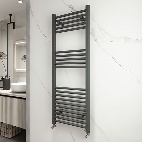 Acezanble Straight Matt Anthracite Heated Towel Rail Radiator 1200 x 450 mm