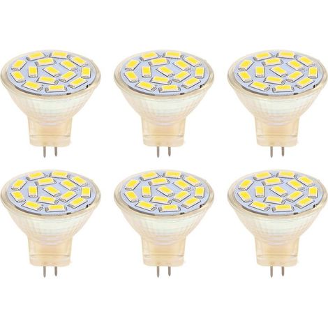 Ampoule LED GU4 270LM 15LED, lumière à économie d'énergie MR11, perles de lampe sur piste 12V 3W, chaude 3000K, 6 pièces (1/5)