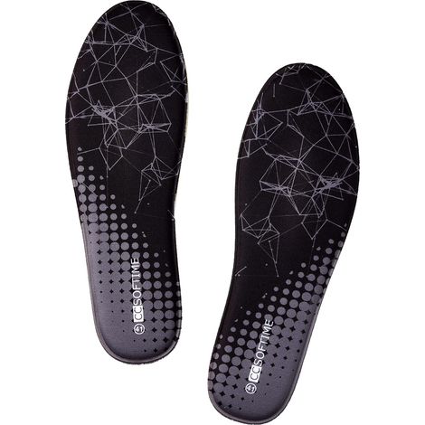 Semelles Chaussures Confort pour Femme et Homme,Semelle Mémoire de Forme - Absorption des Chocs Léger et Souple,pour Basket Sécurité Travail Randonnée,Noir,41EU (1/5)