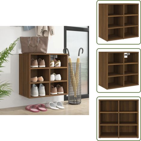 The Living Store Schuhregal Braun Eichen-Optik 52,5x30x50 cm - Holzschuhregal (1/5)