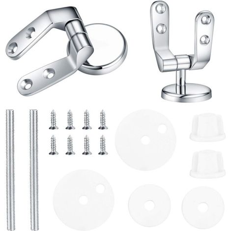 Cerniera per sedile WC, kit di fissaggio di ricambio per sedile WC, elementi di fissaggio per cerniera WC, per sedili WC in legno e resina - 2 pezzi