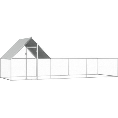Gallinero 6 x 2 x 2 m con techo de acero galvanizado resistente al agua 020001718 (1/5)