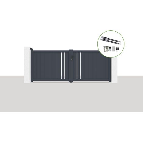 Portón eléctrico batiente 3x1,2m GIONA + RANGER B150 motorización (1/5)