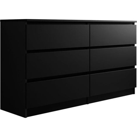 Cómoda Comfivo Structor II, Negro, Con cajones, Número de cajones: 6, 77x138x40cm