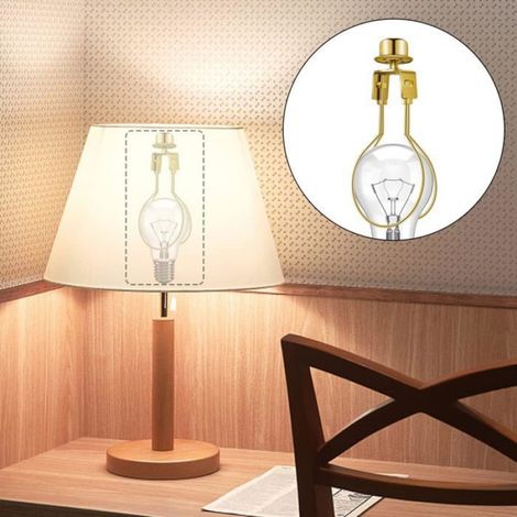Pince abat-jour à clip pour ampoule, adaptateur de douille DIY, métal doré avec embout fileté, 1 pièce (1/5)