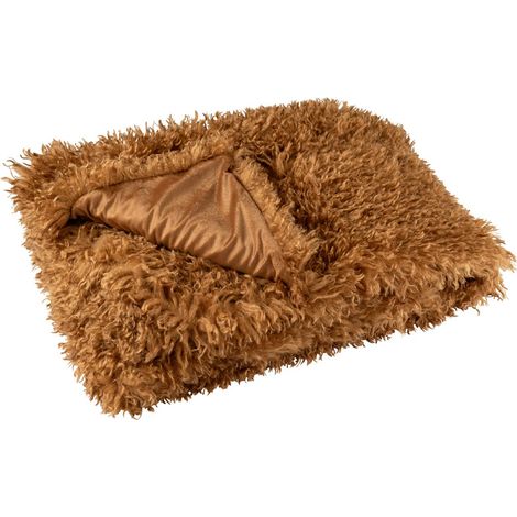 Plaid Imitation Fourrure "Moutie" 130x180cm Marron