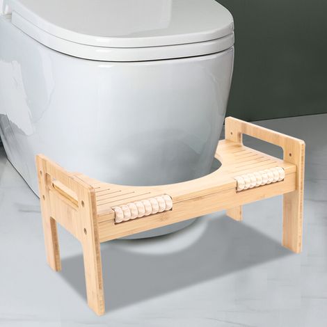 Piedistallo wc bambù, sgabello wc, poggiapiedi legno, poggiapiedi, seduta wc (1/5)