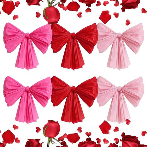 Décoration de Nœud pour la Saint-Valentin Lot de 6 Grands pour Decoration Décoration Murale Toile de en Noeud Pour la Maison la Classe la Chambre et (1/5)