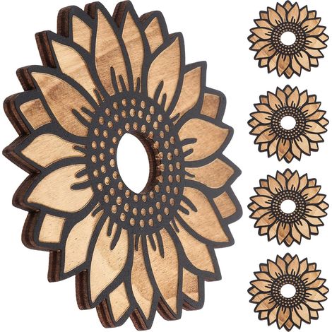 Support à Ballons en Bois Marron pour Sphères en Cristal, Lot de 5 Pièces, Support Mini Boule Pratique et Gain de Place pour Bureau ou Maison (1/5)