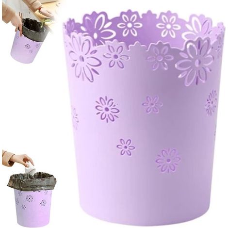 22 × 19 × 15,5 cm - Poubelle pour chambre d'enfant/cuisine - Convient aux chambres, salles de bain, cuisines et bureaux - Violet (1/5)
