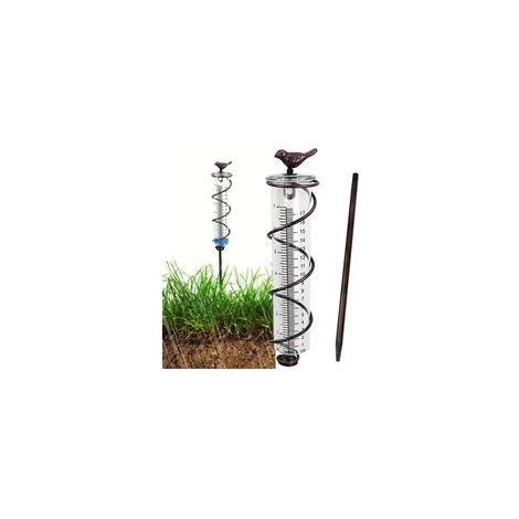 (17CM) pluviomètres,pluviometre exterieur resistant gel,pluviometre exterieur jardin,pluviomètre en verre avec support,Outil de Mesure des Précipitations, Pluviomètre Décoratif pour Jardin, Cour (1/5)
