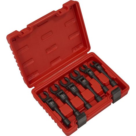 Sealey Flexi-Head Flare Nut Diesel Injection Wrench Set 6pc 3/8"Sq Drive