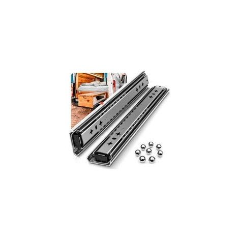 Glissières pour tiroirs hautes performances – 120 kg, amortissement silencieux + roulements à billes – acier zingué anti-corrosion – longueur 30 cm – paire (1/5)