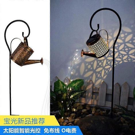 Lampe solaire à eau courante, lumière chaude et colorée clignotante, blanc - petite lumière chaude (1/5)