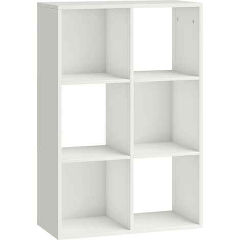 Bookshelf with 3 Shelves, White, Chipboard, Anti-Tip