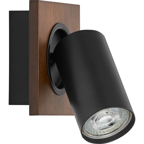 OSRAM DECOR SPOT MERCURY, 1 x 3,4W, 230lm, aspect bois, noir, spot, têtes réglables, utilisation polyvalente, spot d’intérieur, ampoules LED remplaçables, ton blanc chaud, GU10 (1/5)