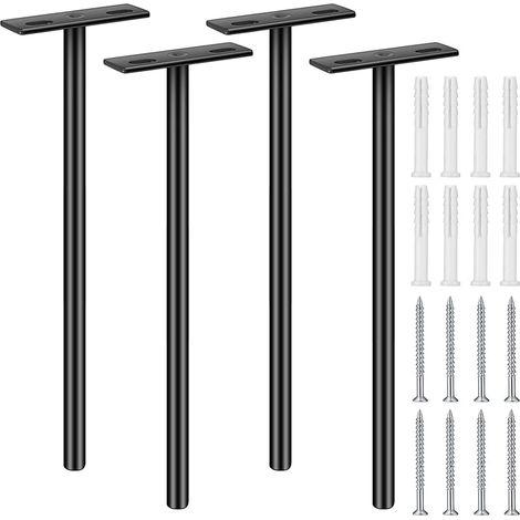 4 Pièces Support pour Etagère Flottante Invisible, Support d'Étagère Caché, Support Plateau Flottant en Bois Dissimulé à Fixation Murale pour Étagère Tablette Flottante (20.4x6cm) (1/5)