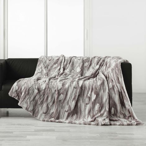 Plaid sherpa 180 x 220 cm Douceur caribou (1/4)