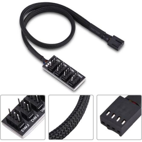Adaptateur de Câble de Connecteur d'alimentation ventilateur-CPU d'ordinateur 4 Broches QI052 (1/4)
