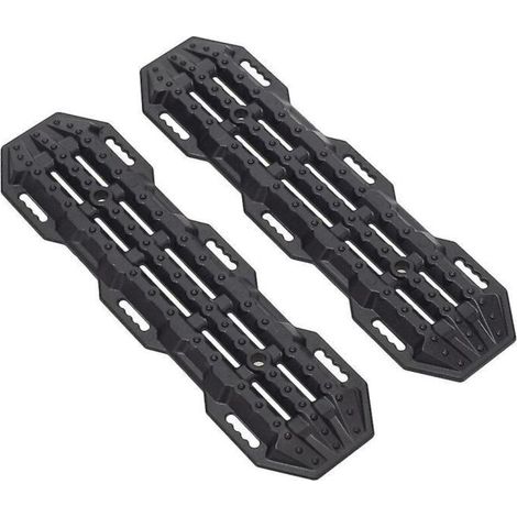 Lot 2 rampes récupération sable noir – Planches évacuation pour boue ou neige, sécurité tout-terrain
