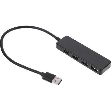 Hub USB portable 3.0 à 4 ports, station d'accueil multifonction pour le traitement des données.-38.5X3.2X1.2CM-Black (1/4)