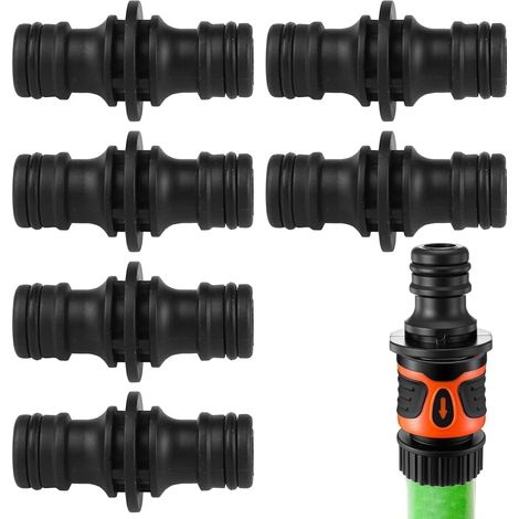 Raccord tuyau d'arrosage à double prise en 6 pièces, raccord pour rallonge de tuyau, embout tuyau arrosage pour tuyau d'arrosage et usage domestique (1/5)