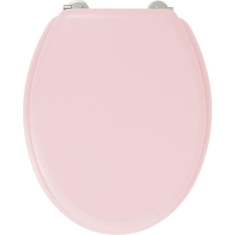 Abattant WC Dolce – Charnières inox – Bois moulé – Couleur rose crystal – Dimensions L 37 x l 47 x h 6 cm – Gelco