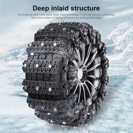 Catene da neve per auto - Catene da neve per auto, Catene da neve per ghiaccio 10 catene da neve invernali antiscivolo per pneumatici, Catene da neve riutilizzabili, Catene da neve per (1/4)